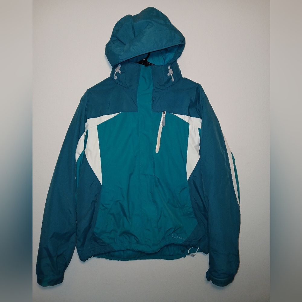 L.L. Bean Ski Jacket Womens Large (Missing Zipper) Hood Winter Snowboarding